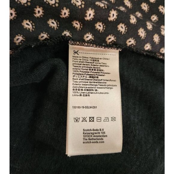 Scotch & Soda Mixed Media Linen Paisley Print Tee Size Small - Picture 7 of 7
